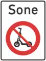 No small electric vehicle zoneSmall electric vehicles must not be operated until end of no small electric vehicle zone. Riders must push or carry their vehicle within the zone.