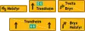 Portal orientation boardUsed on portals. Shows which directions or destinations a lane is intended for.