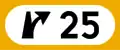 Intersection numberYellow for general roads with a single lane.