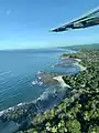 A view of the town from an airplane