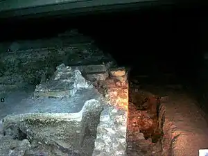 Remains of a Roman wall beneath the square in front of Notre-Dame de Paris