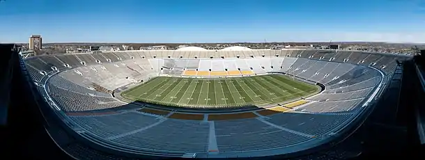 A sweeping, panoramic view of the stadium