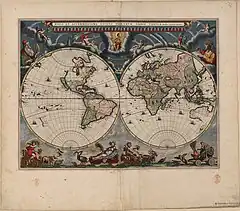 Image 24Blaeu's world map, originally prepared by Joan Blaeu for his Atlas Maior, published in the first book of the Atlas Van Loon (1664). (from History of cartography)