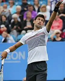 Image 53Novak Djokovic, 2023 men's singles champion. It was his twenty-second major title and his tenth at the Australian Open. (from Australian Open)