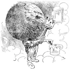 Cartoon of globe anthropomorphized as human.