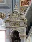 Baroque details of the minbar inside the mosque