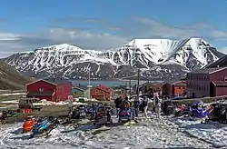 Nybyen, looking down the valley to Longyearbyen and the Adventfjorden