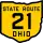 State Route 21 marker