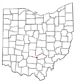 Location of Adelphi, Ohio