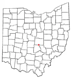 Location of Buckeye Lake, Ohio