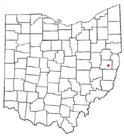 Location of Cadiz, Ohio