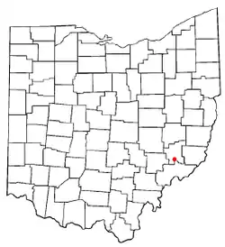 Location of Dexter City, Ohio