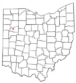 Location of Elida, Ohio