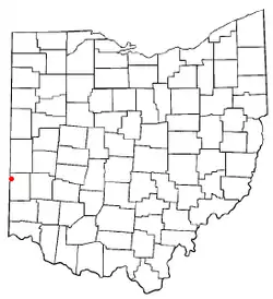 Location of New Paris, Ohio