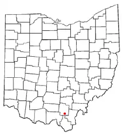 Location of Oak Hill, Ohio