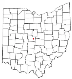 Location of Sunbury, Ohio