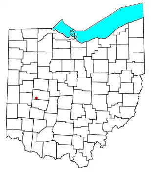 Location of Thackery, Ohio