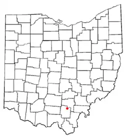 Location of Wellston, Ohio