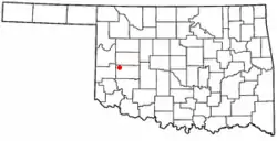 Location of Canute, Oklahoma