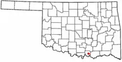 Location of Kingston, Oklahoma