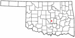 Location of Macomb, Oklahoma