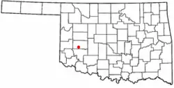 Location of Rocky, Oklahoma