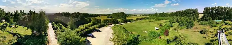 Panoramic view of OMS Forest Farm School grounds