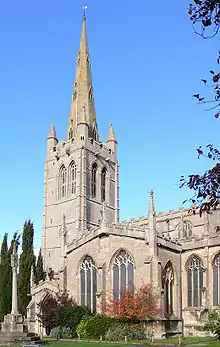 All Saints' Church from footpath between Church Street and Market Place