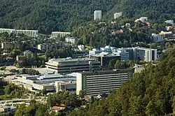 Typical apartment buildings and terraced houses in Fyllingsdalen