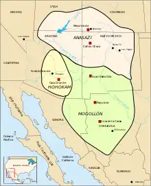 Map portraying ancestral Hohokam lands circa 1350