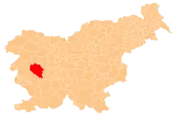 Location of the Municipality of Idrija in Slovenia