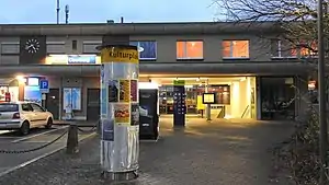 Two-story flat-roofed building