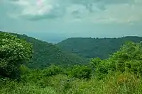 The forest underneath lies the Obosomase Waterfalls