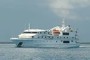 Oceanic Discoverer sailing near the island of Ouvéa. November 2006. Photo by: Roderick Eime