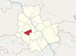 Location of Ochota within Warsaw