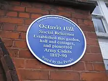 photograph of a memorial blue plaque