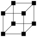 8 speakers spaced on the vertices of a cube