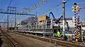 The Hama-Kawasaki-bound platform (platform 1) under construction in January 2016