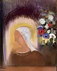 Odilon Redon, Profile and Flowers. 1912. 70.2 x 55.2 cm. Pastel on paper.