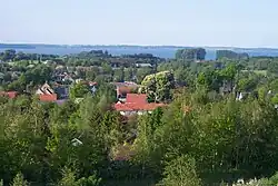 Ølsted rooftops with Arresø in the background (looking north).