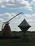 closeup of "World's Largest Oilcan" in Rocanville, SK. Summer 2004