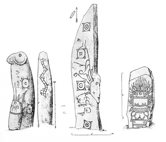 Stelae sketched by Aspelin's expedition, 1887.