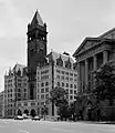 At upper right: The Bond of Postal Union pediment (1934), New Post Office Building (now part of the William Jefferson Clinton Federal Building), Washington, D.C.