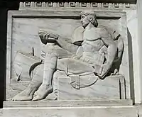 Bottiau's sculpture on the east side of the main entrance