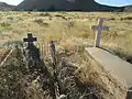 Old graves at the Twin Buttes Cemetery.