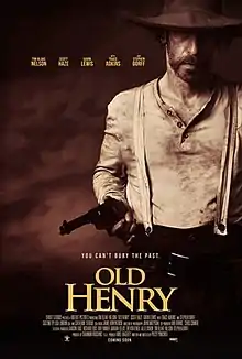 Poster featuring a man holding a gun and the tagline: "You can't bury the past."