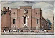 Lithograph of Old St. Mary's Church in Philadelphia