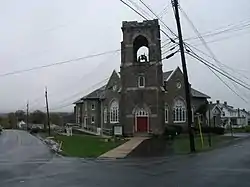 A church in Old Zionsville in April 2011