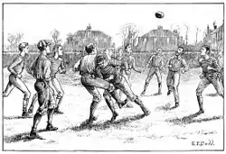 Image 5Old Etonians v Blackburn Rovers match. Illustration by S.T. Dadd, 1882 (from History of association football)