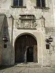 Main gate of the Olesko Castle.